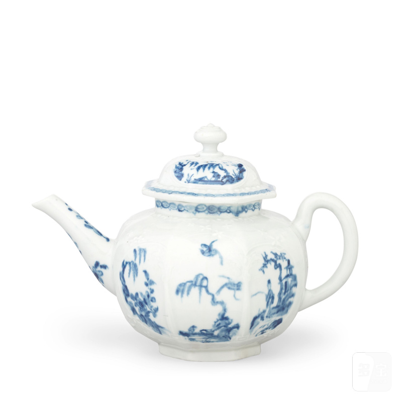 A Worcester teapot and cover, circa 1754-55 - 图4